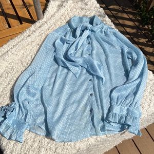 Banana Republic sheer Neck Bow Blouse